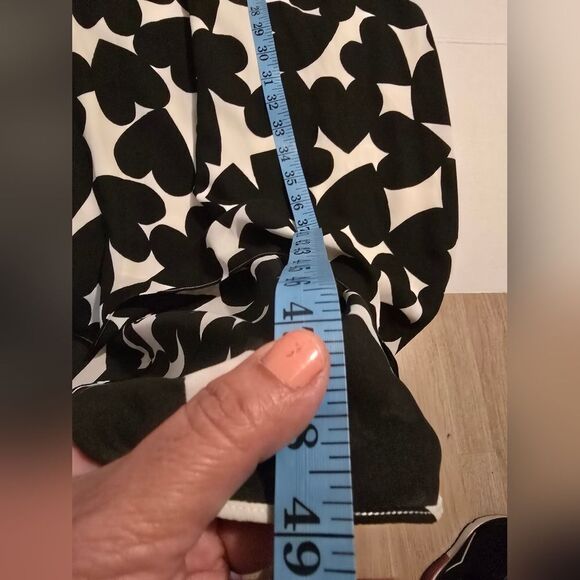 CeCe White And Black Heart Print Midi Dress High And Low Size 6 - Picture 9 of 12